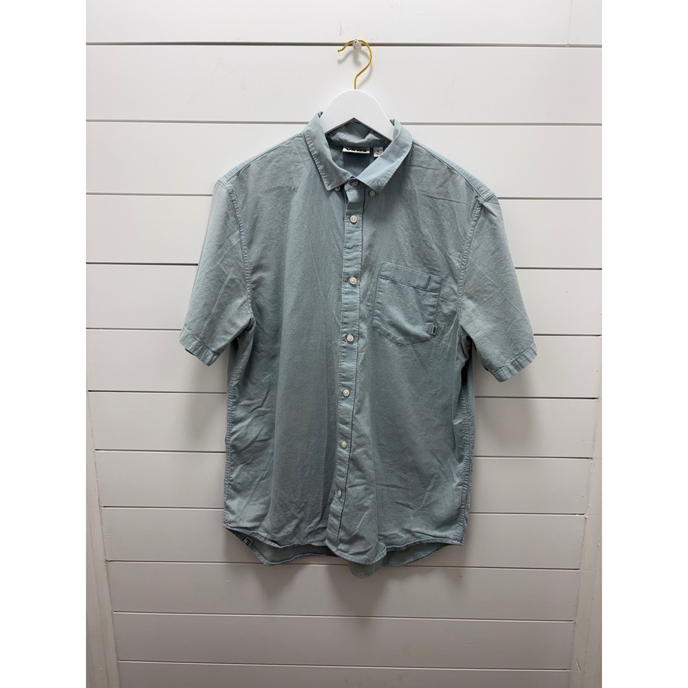 VANS Light Blue Men's Short Sleeve Button Down Shirt Size L